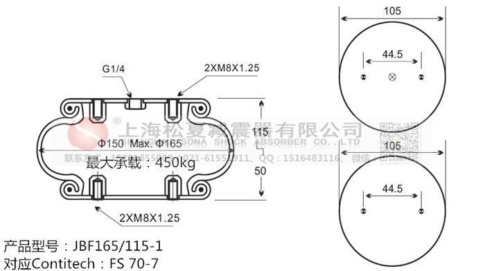 JBF165/115-1橡膠<a href='http://i1181.cn/' target='_blank'><u>空氣彈簧</u></a>