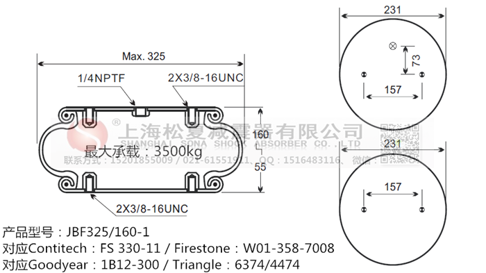 JBF325/160-1橡膠<a href='http://i1181.cn/' target='_blank'><u>空氣彈簧</u></a>