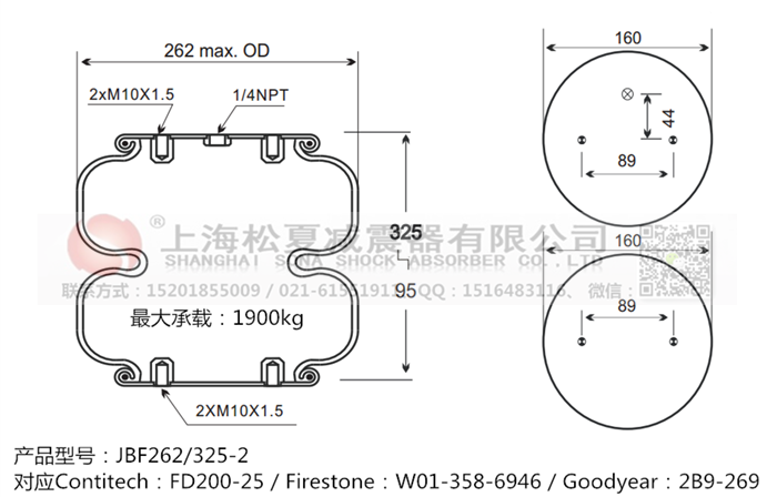 JBF262/325-2橡膠<a href='http://i1181.cn/' target='_blank'><u>空氣彈簧</u></a>