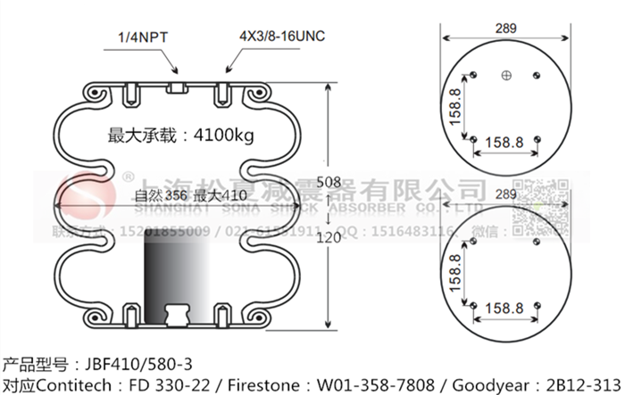 JBF410/580-3橡膠<a href='http://i1181.cn/' target='_blank'><u>空氣彈簧</u></a>